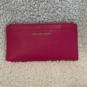 Michael Kors hot pink slim wallet/card case